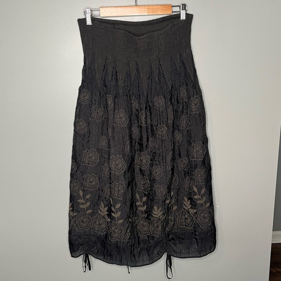 Anthropologie x Lapis Convertible Strapless Dress - Maxi Skirt - Moody Floral - Picture 3 of 10